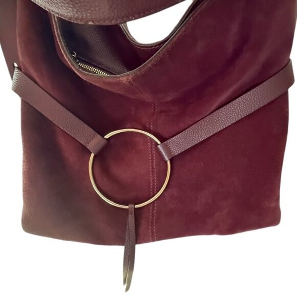 Melrose And MarketBurgundy Leather/Suede Handbag - Picture 3 of 5